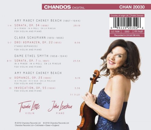 Tasmin Little, John Lenehan - C. Schumann, D. E. Smyth & A. Beach: Works for Violin & Piano (2019) CD-Rip