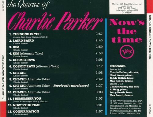 Charlie Parker - Now's the Time (1957)