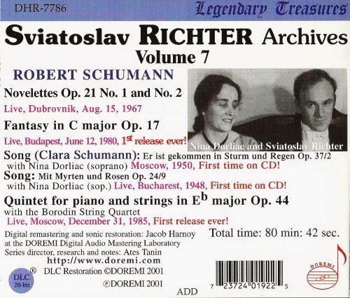 Sviatoslav Richter - Schumann: Fantasy, Piano Quintet (Sviatoslav Richter Archives, Vol. 7) (2001)