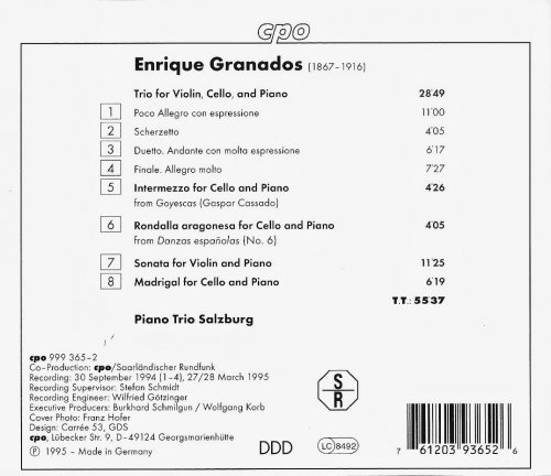 Piano Trio Salzburg - Granados: Piano Trio, Violin Sonata (1995)