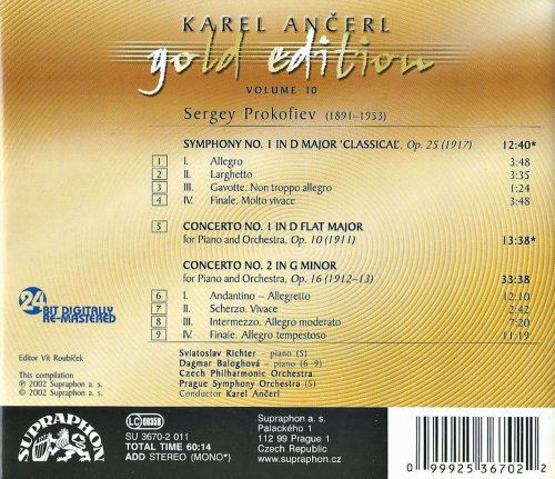 Sviatoslav Richter, Dagmar Baloghová, Karel Ančerl - Prokofiev: Symphony No. 1, Piano Concertos Nos. 1 & 2 (2002)