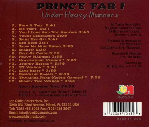 Prince Far I - Under Heavy Manners (Reissue) (1977/2000)