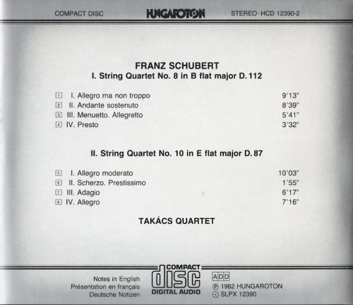 Takács Quartet - Schubert: String Quartets D.112 & D.87 (1995)