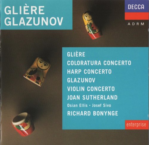 Richard Bonynge - Glière: Coloratura Concerto, Harp Concerto / Glazunov: Violin Concerto (1990)