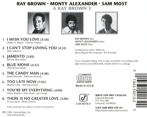Ray Brown, Monty Alexander, Sam Most - A Ray Brown 3 (1982/1997) CD-Rip