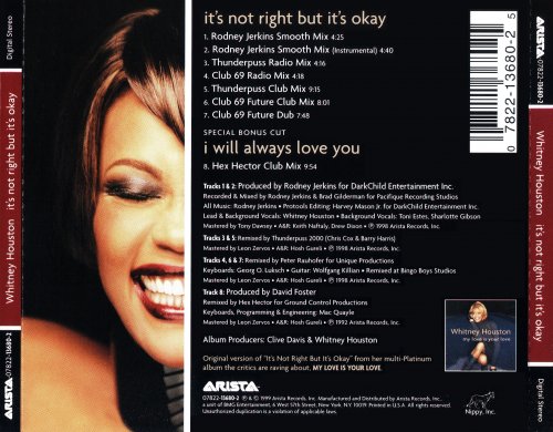 Whitney Houston - It's Not Right But It's Okay (Maxi CD Single) (1999)