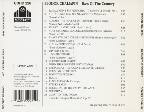 Feodor Chaliapin - Bass of the Century (1993)