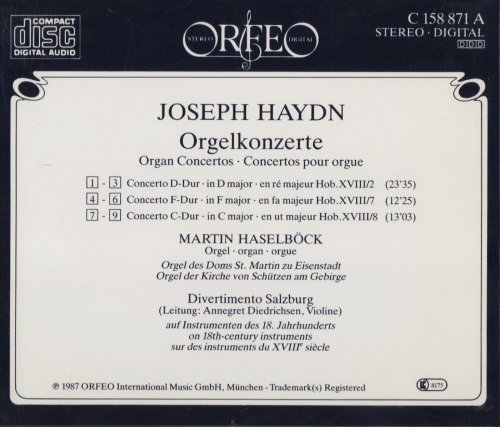 Martin Haselböck - Haydn: Organ Concertos (1987)