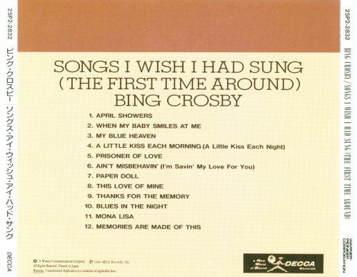 Bing Crosby - Songs I Wish I Had Sung: The First Time Around (1958) [1989]