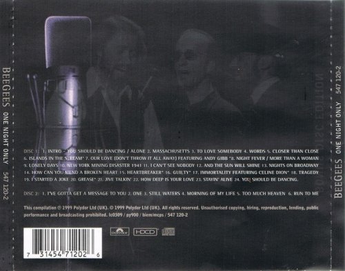 Bee Gees - One Night Only (2×CD, Limited Edition) (1999)