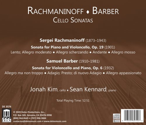 Jonah Kim & Sean Kennard - Rachmaninoff & Barber: Cello Sonatas (2020) [Hi-Res]