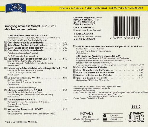 Martin Haselböck - Mozart: The Freemason Music (1991)