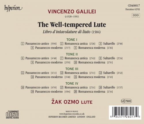 Zak Ozmo - Vincenzo Galilei: The Well-tempered Lute (2016)