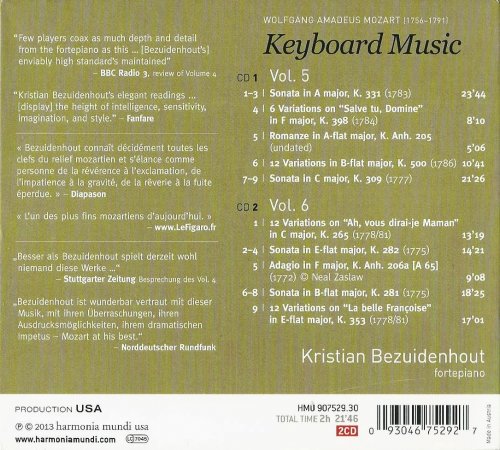 Kristian Bezuidenhout - Mozart: Keyboard Music, Vol. 5 & 6 (2014)