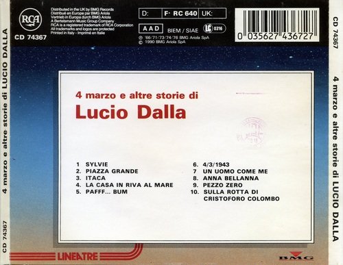 Lucio Dalla - 4 marzo e altre storie (1976 Reissue) (1990)