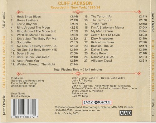 Cliff Jackson - Recorded In New York 1926-34 (2003)