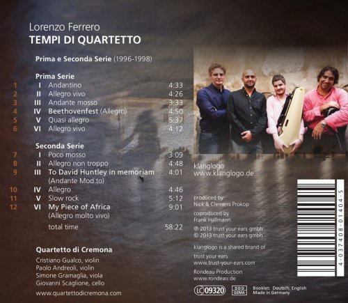 Quartetto di Cremona - Ferrero: Tempi di quartetto (2015)