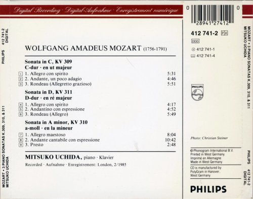 Mitsuko Uchida - Mozart: 3 Piano Sonatas KV 309, 310 & 311 (1990)