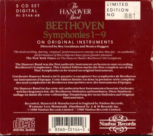 The Hanover Band, Monica Huggett, Roy Goodman - Beethoven: Die Symphonien / The Symphonies (2008)
