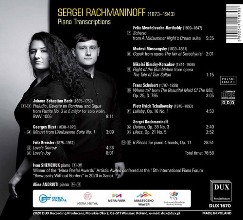 Ivan Shemchuk & Alina Andriuti - Rachmaninov: Piano Transcriptions (2020) [Hi-Res]