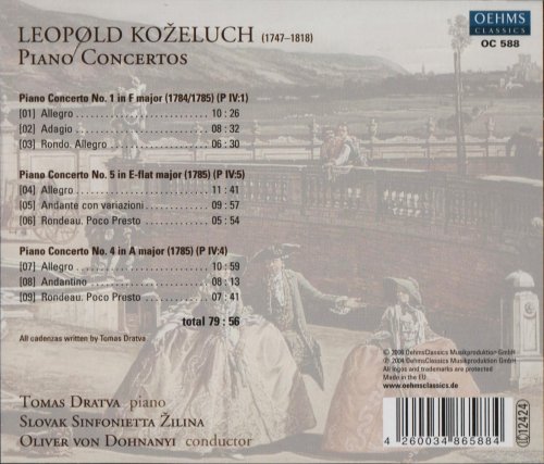 Tomas Dratva - Koželuch: Piano Concertos 1, 4 & 5 (2006)