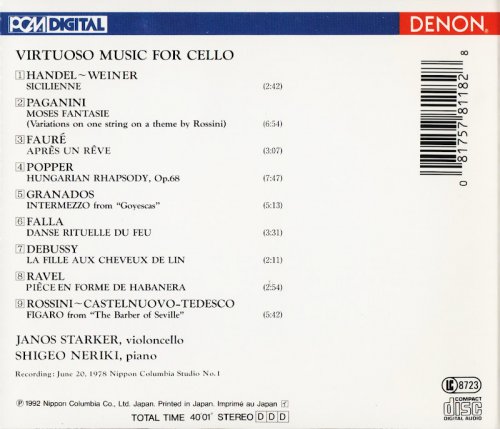 Janos Starker - Virtuoso Music For Cello (1986)