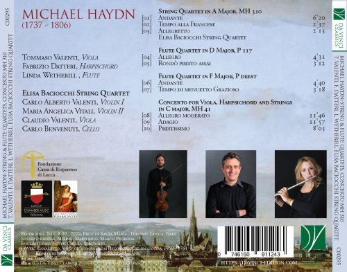 Elisa Baciocchi Ensemble, Fabrizio Datteri, Linda Wetherill, Tommaso Valenti - Michael Haydn: String & Flute Quartets; Concerto for Viola & Harpsichord (2020)