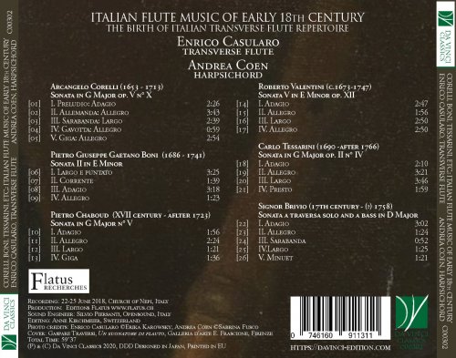 Andrea Coen, Enrico Casularo - Boni, Brivio, Chaboud, Corelli, Tessarini, Valentini: Italian Flute Music of Early 18th Century (2020)
