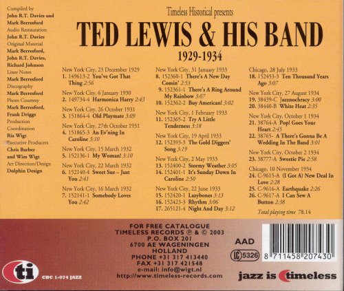 Ted Lewis & His Band - Ted Lewis & His Band 1929-1934 (2003)