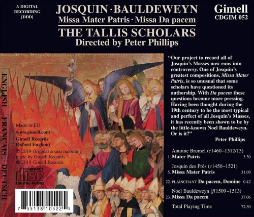 The Tallis Scholars & Peter Phillips - Josquin: Missa Mater Patris - Bauldeweyn: Missa da Pacem (2019) CD-Rip