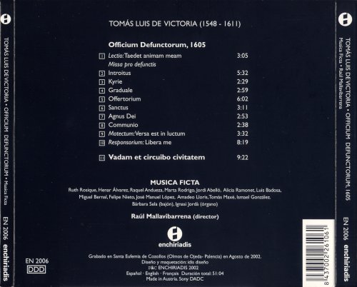 Musica Ficta - Tomas Luis De Victoria: Officium Defunctorium (2002)