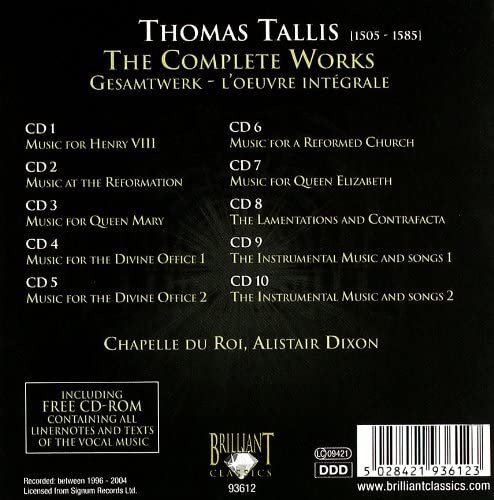 Alistair Dixon, Chapelle du Roi - Tallis: The Complete Works (2007)