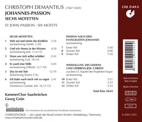 KammerChor Saarbrücken - Demantius: Choral Works (2010/2020)