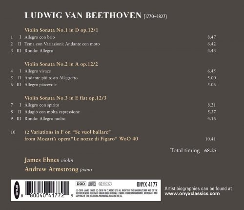 James Ehnes, Andrew Armstrong - Beethoven: Violin Sonatas Nos.1-3 (2019) CD-Rip