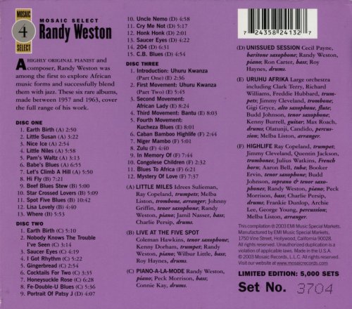 Randy Weston - Mosaic Select 4 (2003) [Box Set 3CD] CD-Rip