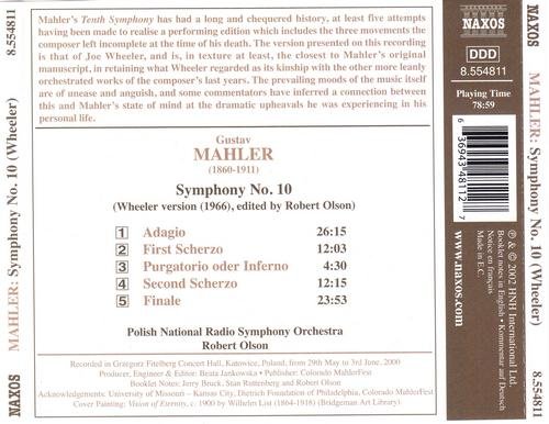 Robert Olson, Polish National Radio Symphony Orchestra - Gustav Mahler: Symphony No. 10 (2002)