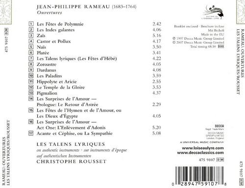 Christophe Rousset, Les Talens Lyriques - Rameau: Ouvertures (2007)