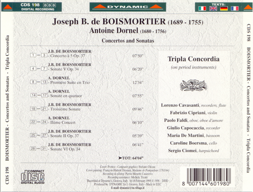 Tripla Concordia - Joseph B. de Boismortier, Antoine Dornel: Concertos and Sonatas (1999)