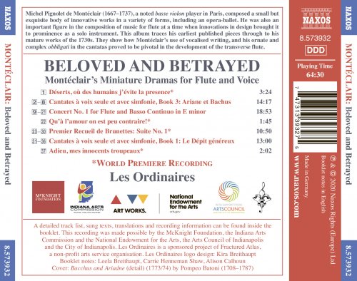 Carrie Henneman Shaw, Leela Breithaupt, Les Ordinaires - Beloved & Betrayed: Montéclair's Miniature Dramas for Flute & Voice (2020) [Hi-Res]