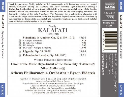 Choir of the Music Department of the University Athens, Niko Maliaras, Athens Philharmonia Orchestra & Byron Fidetzis - Kalafati: Symphony in A Minor, Légende & Polonaise (2020) [Hi-Res]