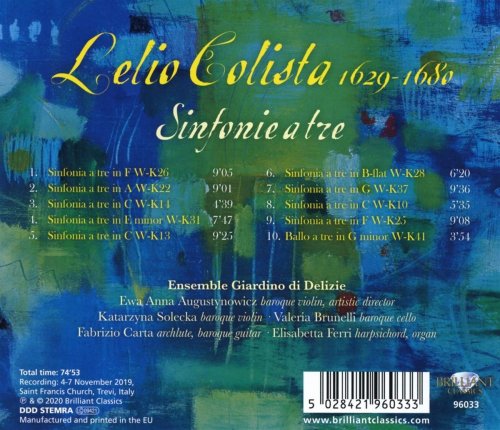 Ensemble Giardino di Delizie & Ewa Anna Augustynowicz - Colista: Sinfonie a Tre (2020) [Hi-Res]