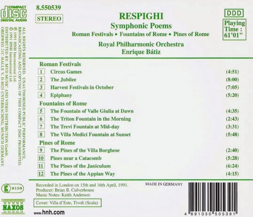 Enrique Bátiz - Respighi: Symphonic Poems (1991) CD-Rip