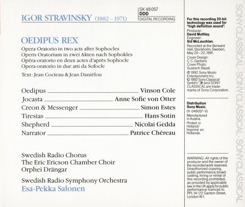 Esa-Pekka Salonen - Stravinsky: Oedipus Rex (1992)