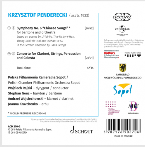 Polish Chamber Philharmonic Orchestra Sopot, Wojciech Rajski - Penderecki: Symphony 6 (2020) CD-Rip