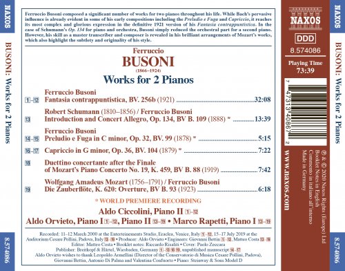 Aldo Orvieto, Aldo Ciccolini, Marco Rapetti - Busoni: Works for Two Pianos (2020)