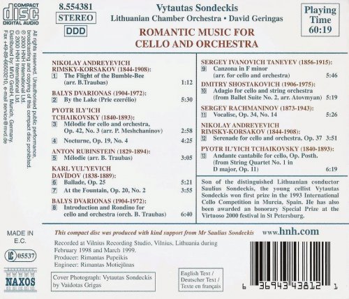 Vytautas Sondeckis - Romantic Music for Cello and Orchestra (2000)