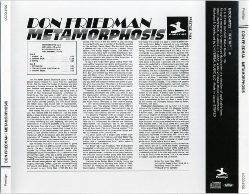 Don Friedman - Metamorphosis (1966) [2014 Prestige Masters Collection Series] CD-Rip