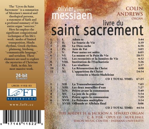 Colin Andrews - Messiaen: Livre du Saint Sacrement (2016) [Hi-Res]