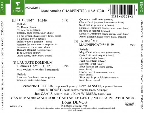 Louis Devos & Musica Polyphonica - Charpentier: Te Deum, Laudate Dominum & Magnificat (1984)