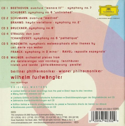 Wilhelm Furtwängler - Live Recordings 1944-1953 (Original Masters) (2003)